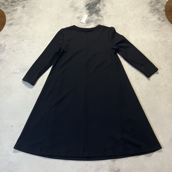 Loft Dress Womens Size Small Black Round‎ Neck Swing Knee Length Minimalist - Picture 4 of 8